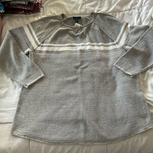NWT New Karen Scott Gray Chest Stripe Sweater XL